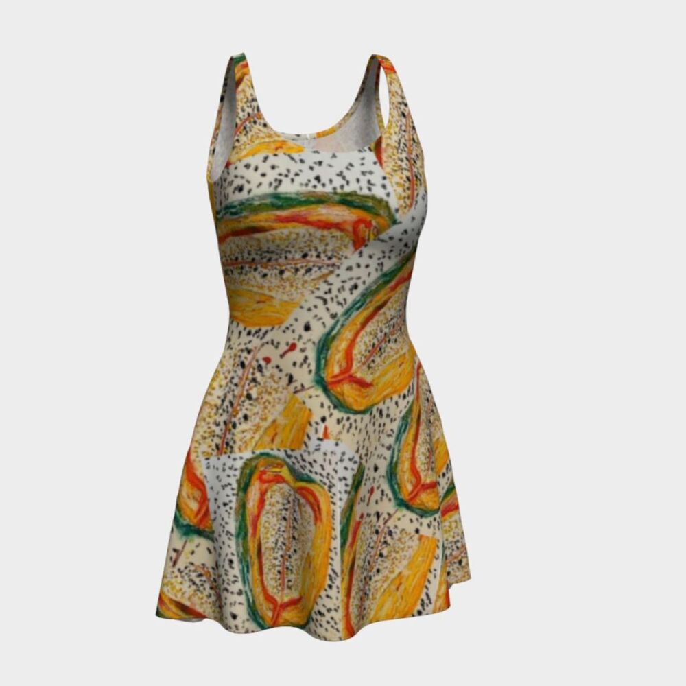Tropical Papaya Abstract Dress